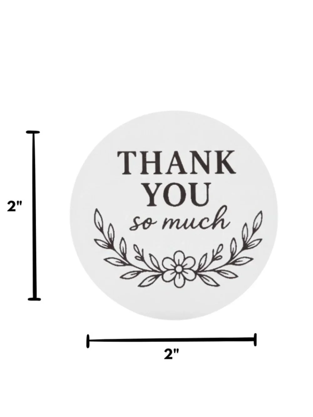 200 Thank You Stickers 2” Round Matte Small Business Packaging Labels